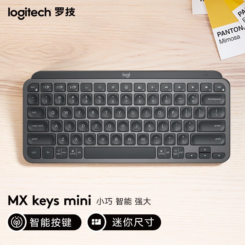 罗技大师系列MX Keys Mini 键盘 浅灰色 ToB